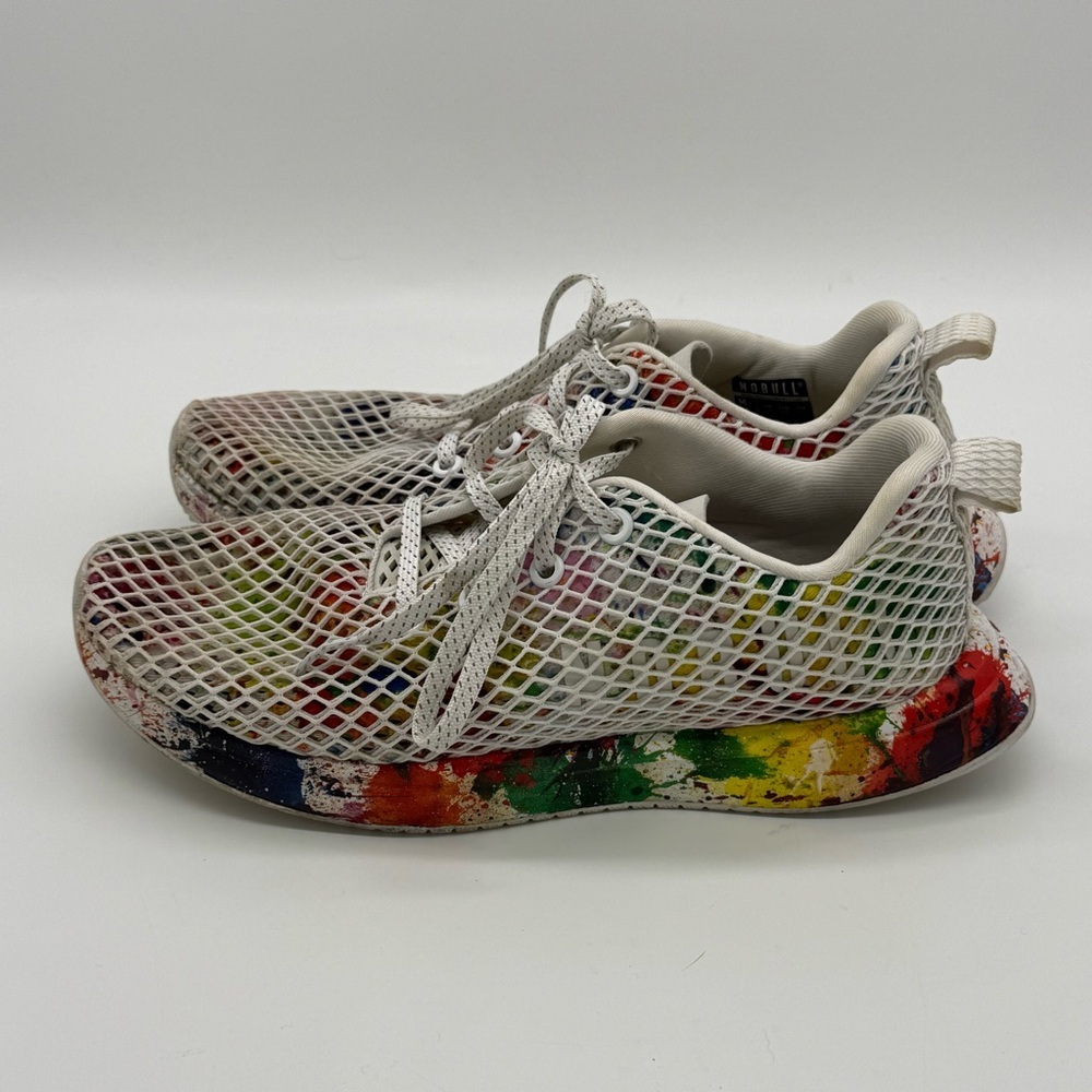NoBull Diamond Mesh Runner Shoes Women's 9 Paint Splatter Lace Outdoor Athletic - Picture 3 of 5